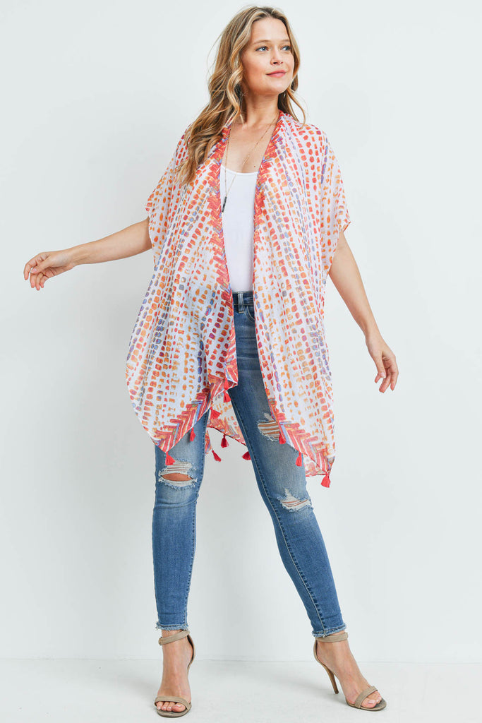 MS0179 - MULTI DASH PATTERN TASSEL KIMONO