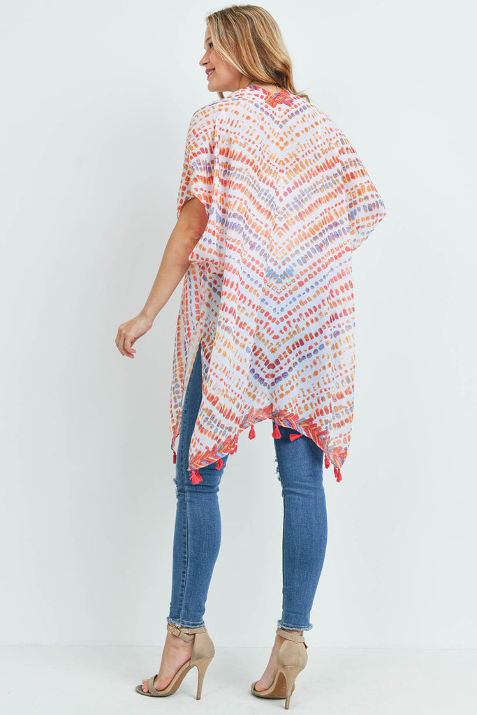 MS0179 - MULTI DASH PATTERN TASSEL KIMONO