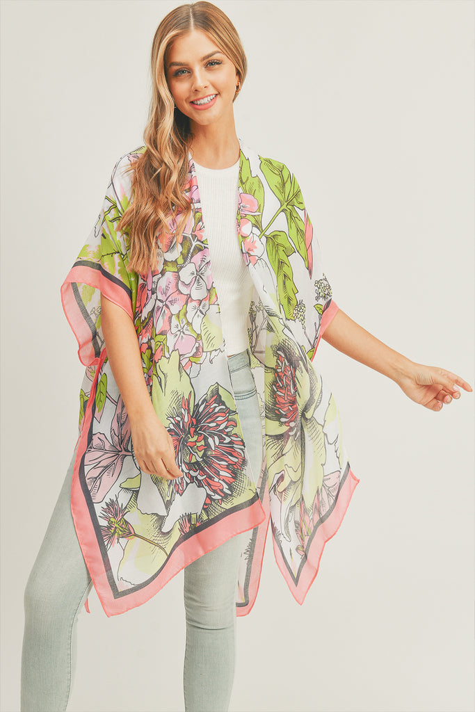 FLORAL PRINT KIMONO