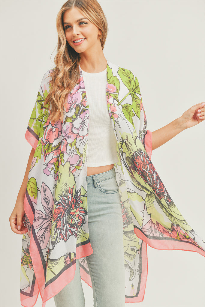 FLORAL PRINT KIMONO