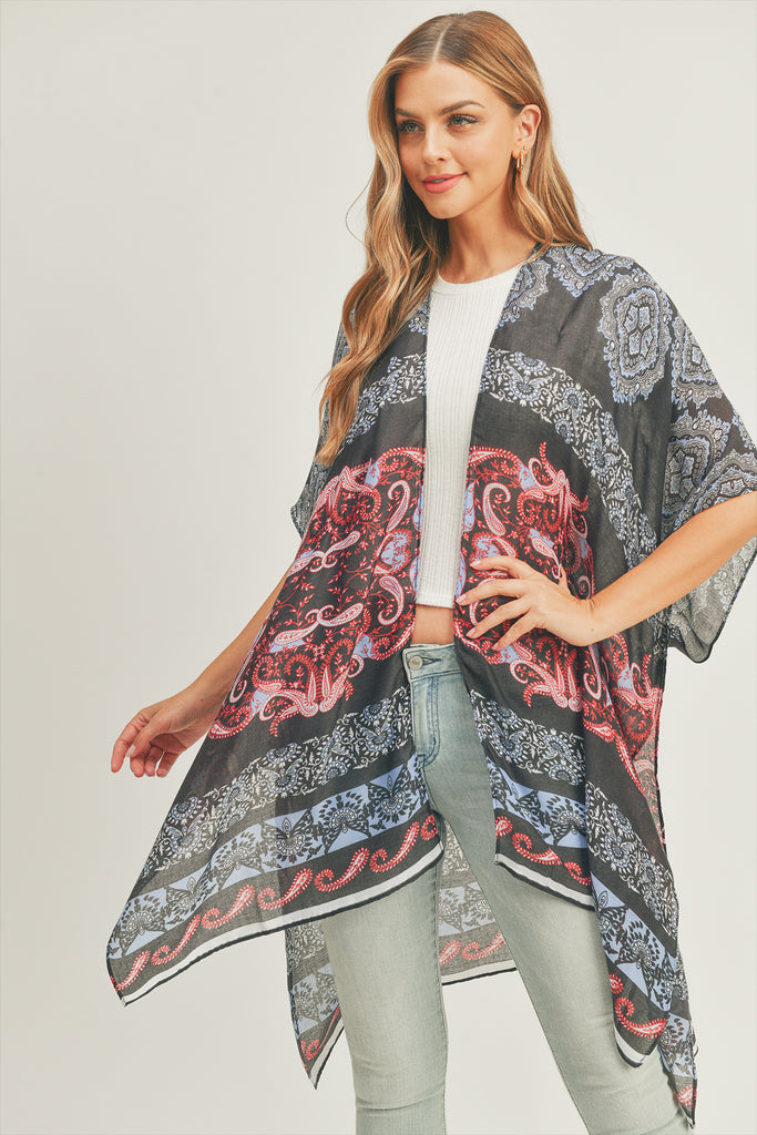 BOHO AND PAISLEY PRINT KIMONO
