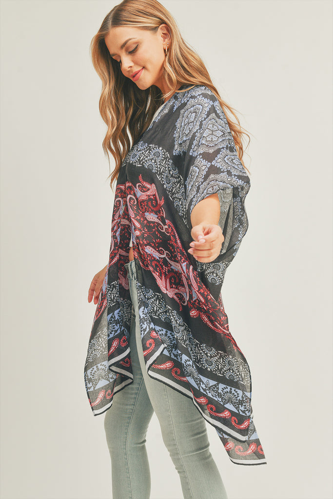 BOHO AND PAISLEY PRINT KIMONO