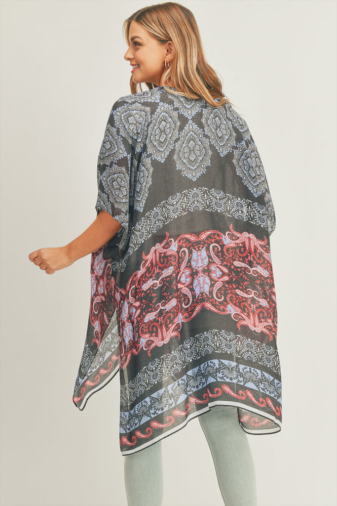 BOHO AND PAISLEY PRINT KIMONO