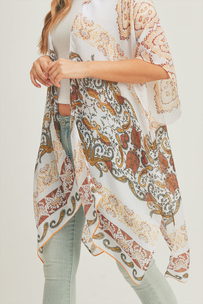 BOHO AND PAISLEY PRINT KIMONO