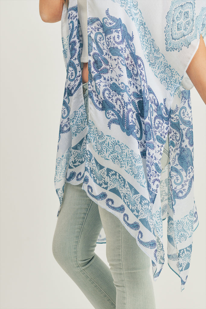 BOHO AND PAISLEY PRINT KIMONO