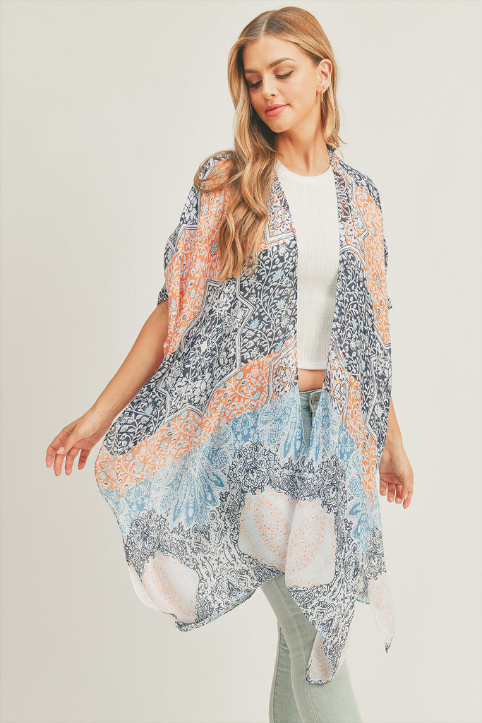 ALL OVER MIXED PRINT KIMONO