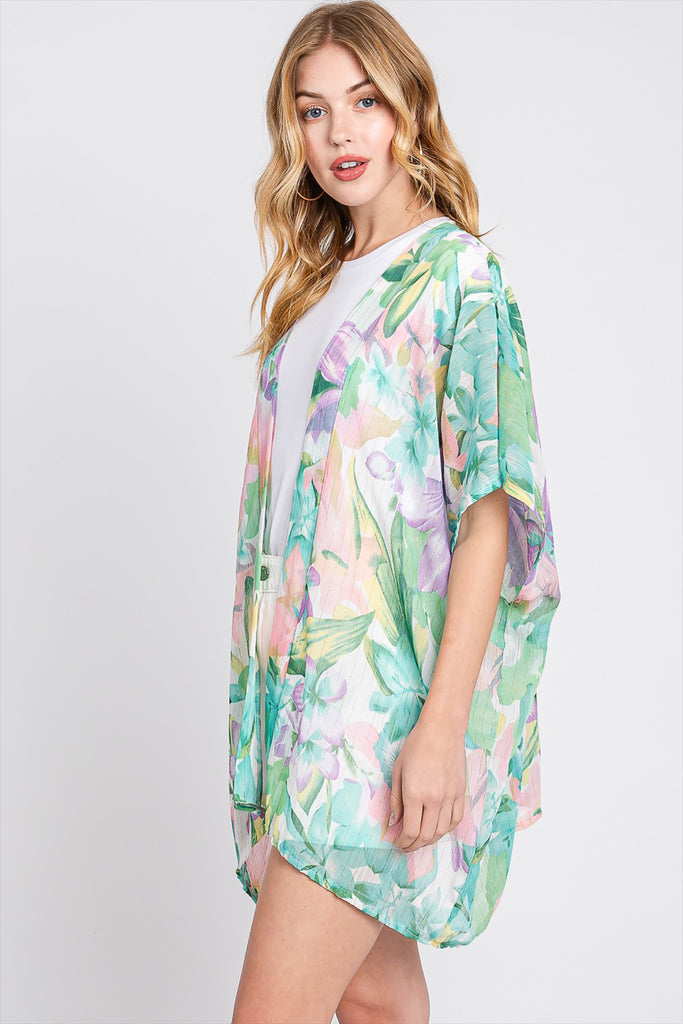 FLORAL PRINT COVER-UP