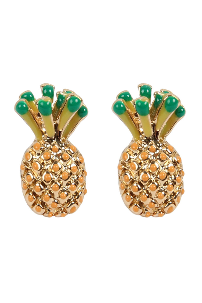 PINEAPPLE POST STUD EARRINGS