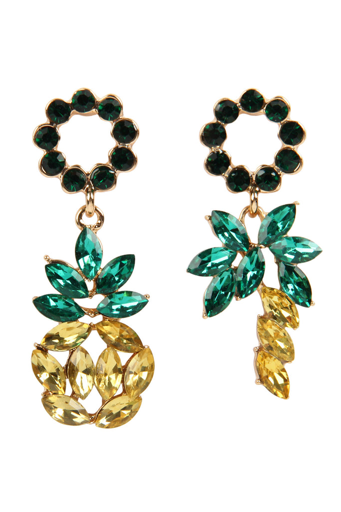 PINEAPPLE RHINESTONE TWO STYLE EARRINGS