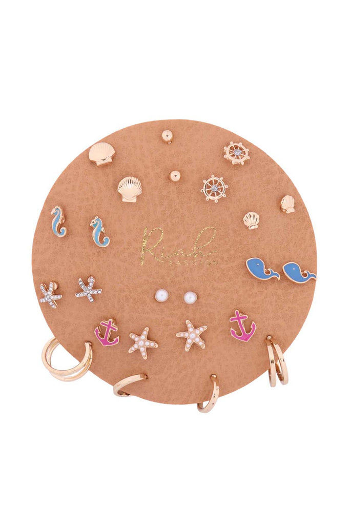 MYE1453 - Starfish & Sea Stud Earring Set