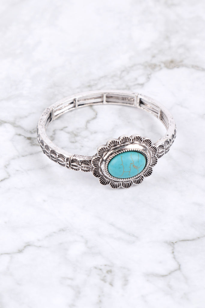 WESTERN SEMI STONE STRETCH BRACELET