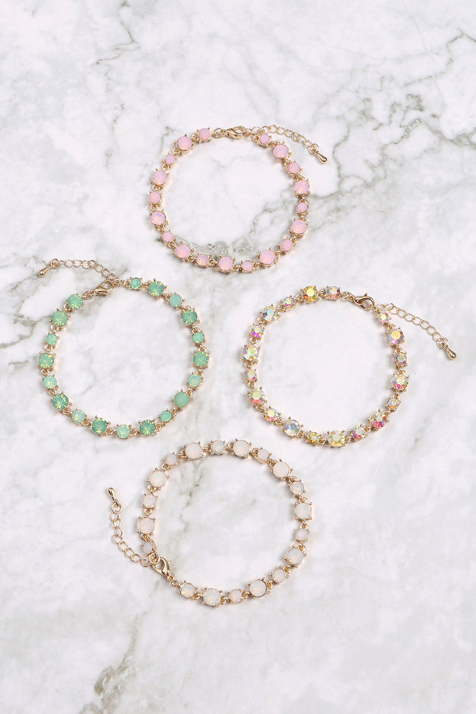 BOLD ROUND RHINESTONE CRYSTAL BRACELET