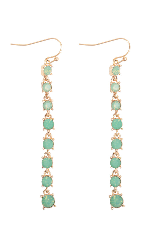 RHINESTONE LINEAR DROP HOOK EARRINGS
