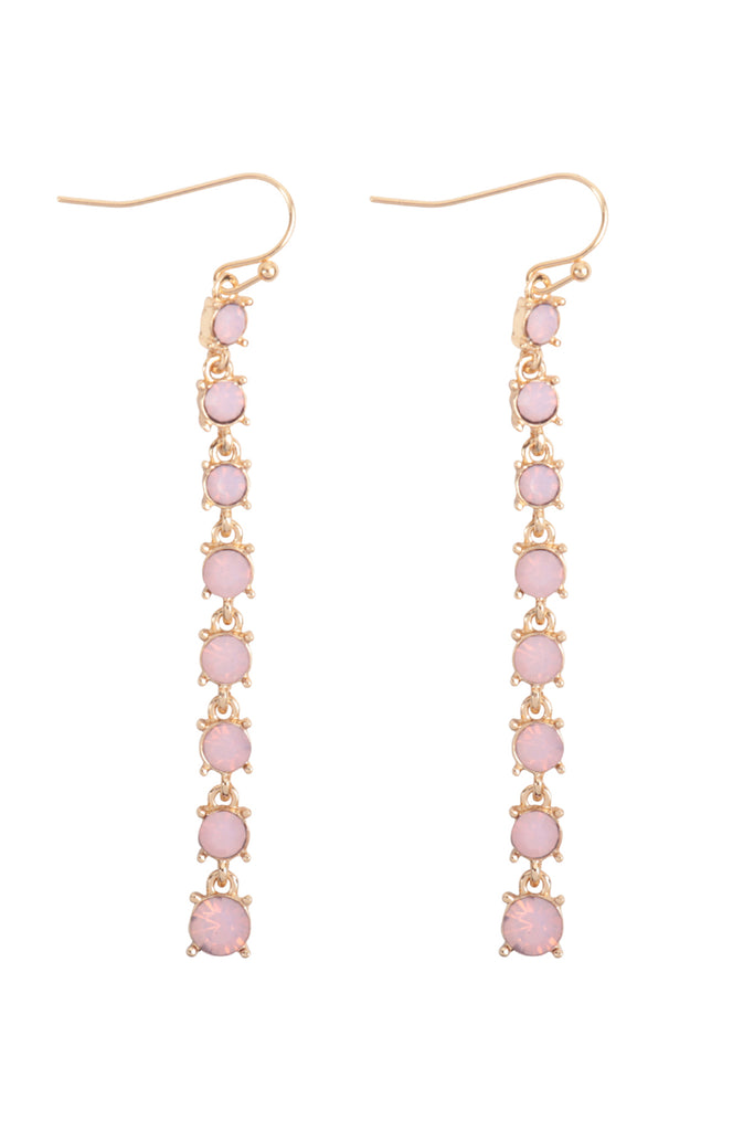 RHINESTONE LINEAR DROP HOOK EARRINGS