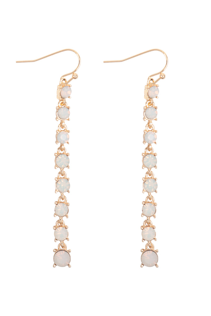 RHINESTONE LINEAR DROP HOOK EARRINGS