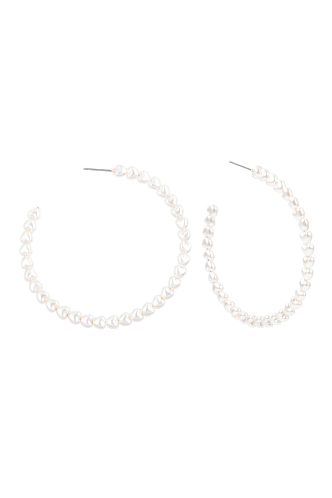 HEART PEARL HOOP EARRINGS