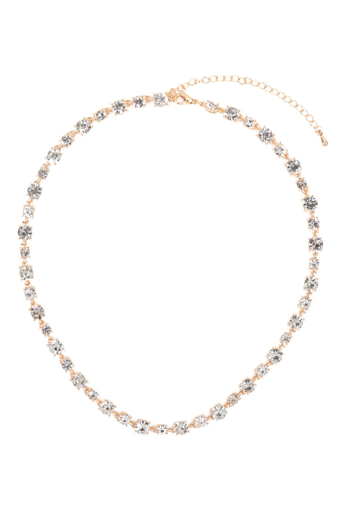 BOLD ROUND RHINESTONE CRYSTAL NECKLACE