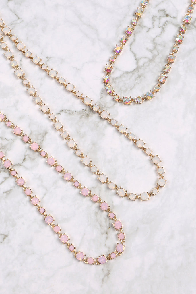 BOLD ROUND RHINESTONE CRYSTAL NECKLACE