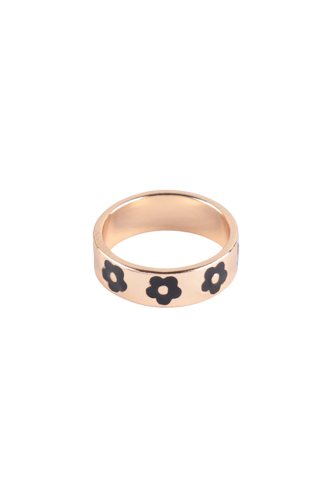 EPOXY COLOR DAISY METAL RING