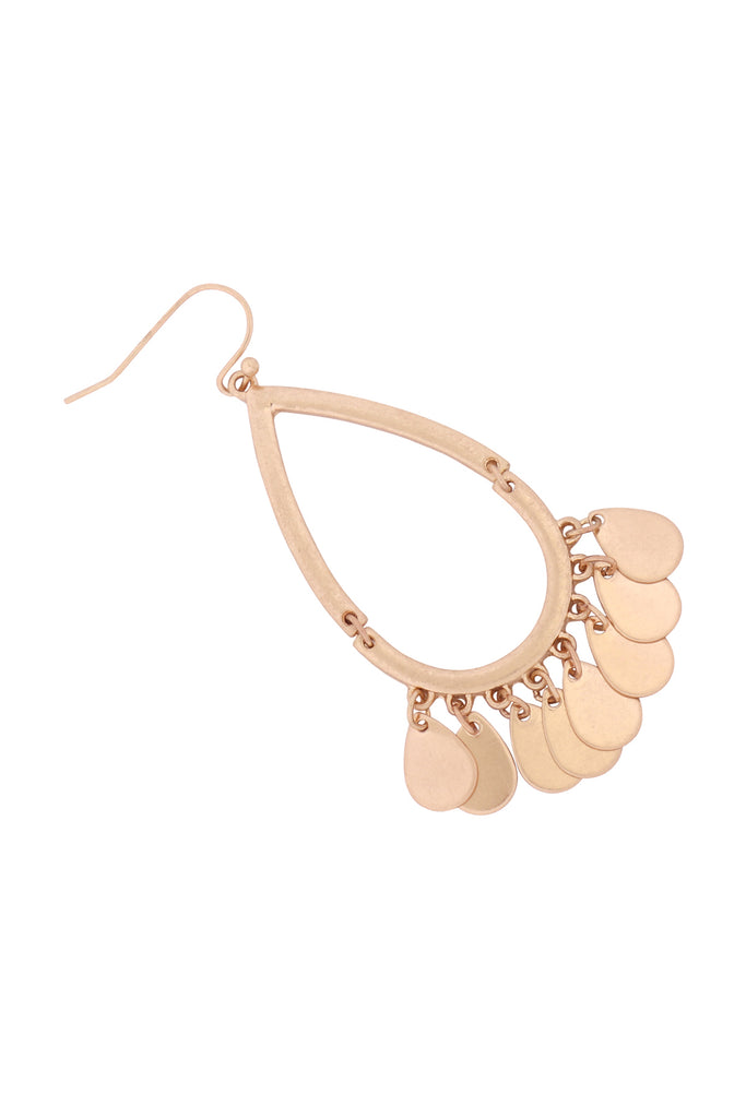 PE3575 - METAL OPEN CUT TEARDROP EARRINGS