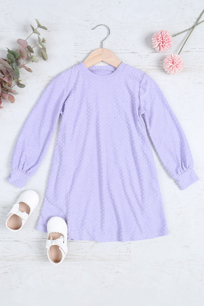 Kids Long Sleeve Brushed Layered Ruffle Hem Dress