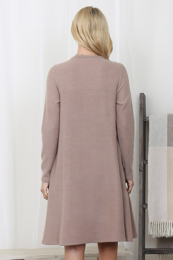 Long Sleeve Tiered Heavy Sweater Brush Dress