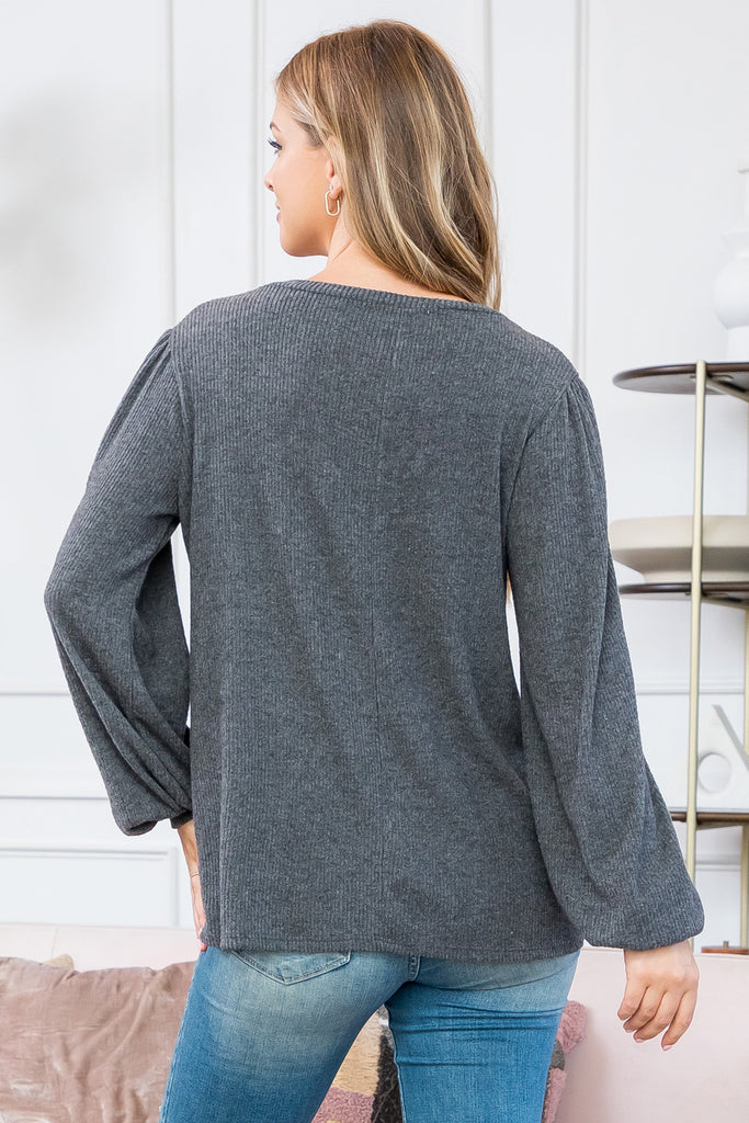 Puff Sleeve Bella Rib Top