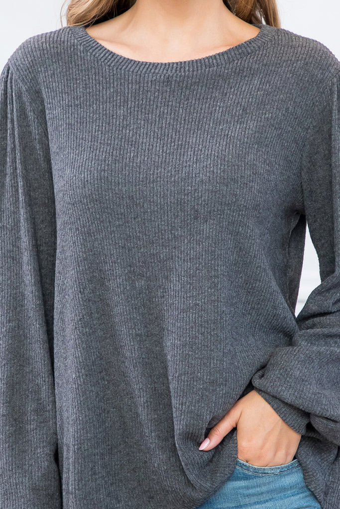 Puff Sleeve Bella Rib Top