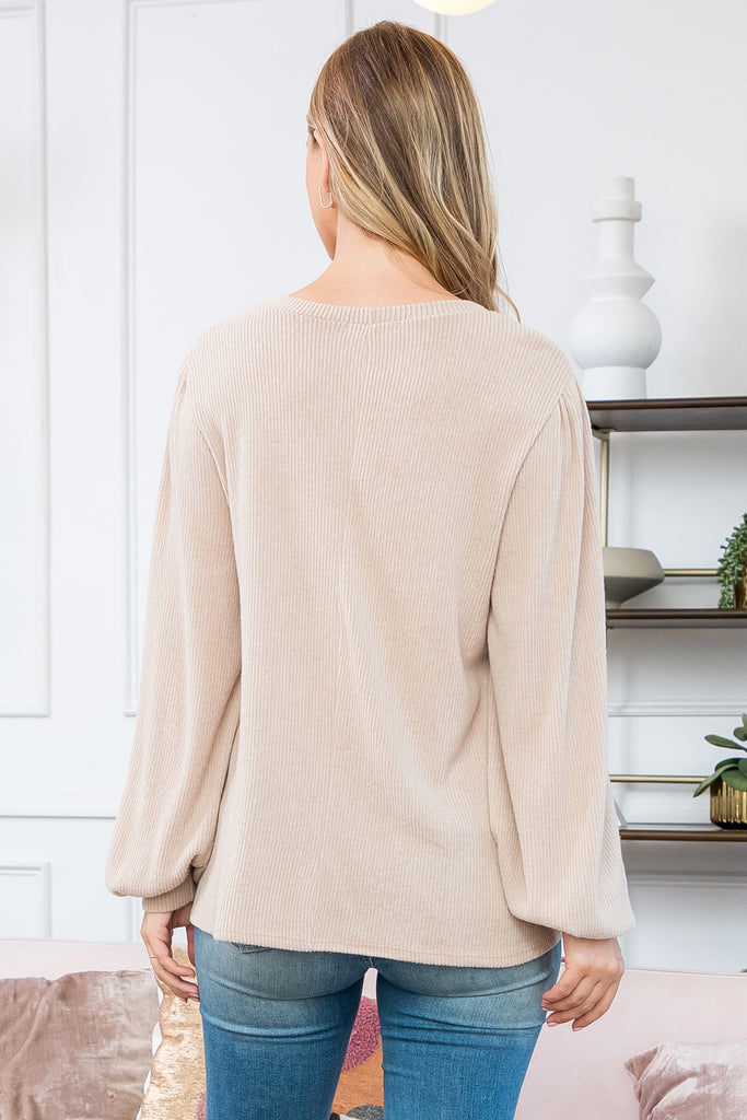 Puff Sleeve Bella Rib Top