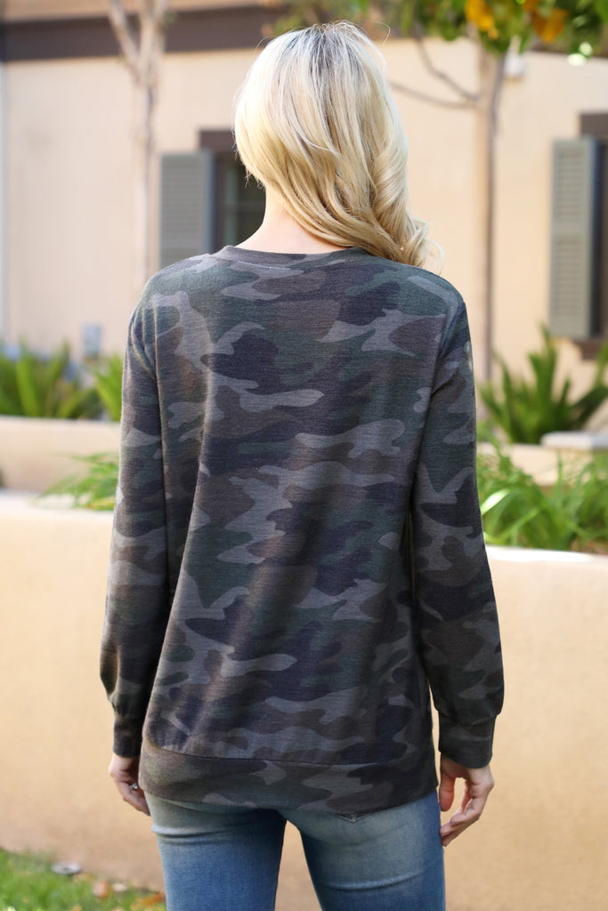 Long Sleeve Camo Top