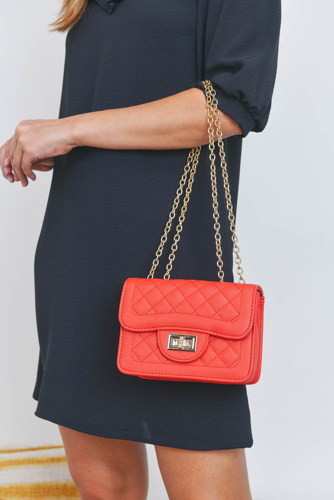QUILTED DIAMOND LEATHER CROSS BODY BAG