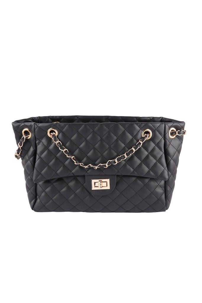 WOMENS FASHION LEATHER DIAMOND PATTERN QUILTED HANDBAG