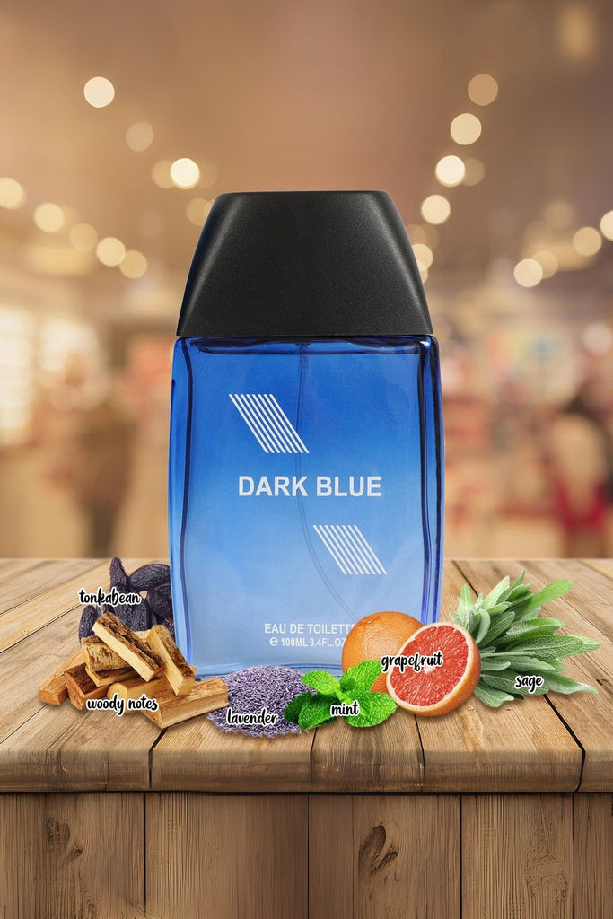 DARK BLUE SPRAY COLOGNE EAU DE TOILETTE FOR MEN - 100ML/3.4 FL.OZ.