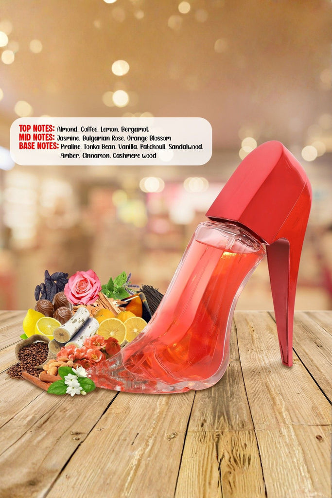 GLAM HEEL RED SPARKLE SPRAY PERFUME EAU DE PARFUM FOR WOMEN - 90ML/3FL.OZ. - Riah Fashion