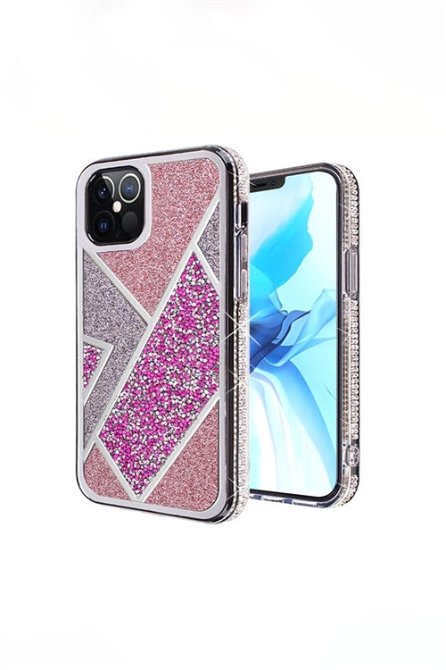 FOR iPHONE 12/PRO (6.1 ONLY) RHOMBUS BLING GLITTER DIAMOND CASE COVER