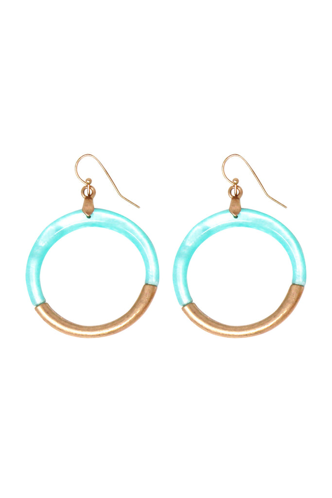 CAST RESIN COMBO HOOP DANGLE EARRING