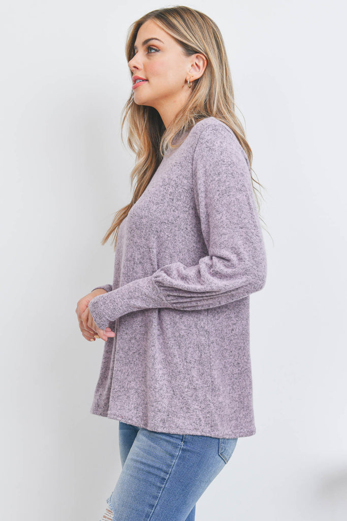 Puff Sleeve Mock Neck Top