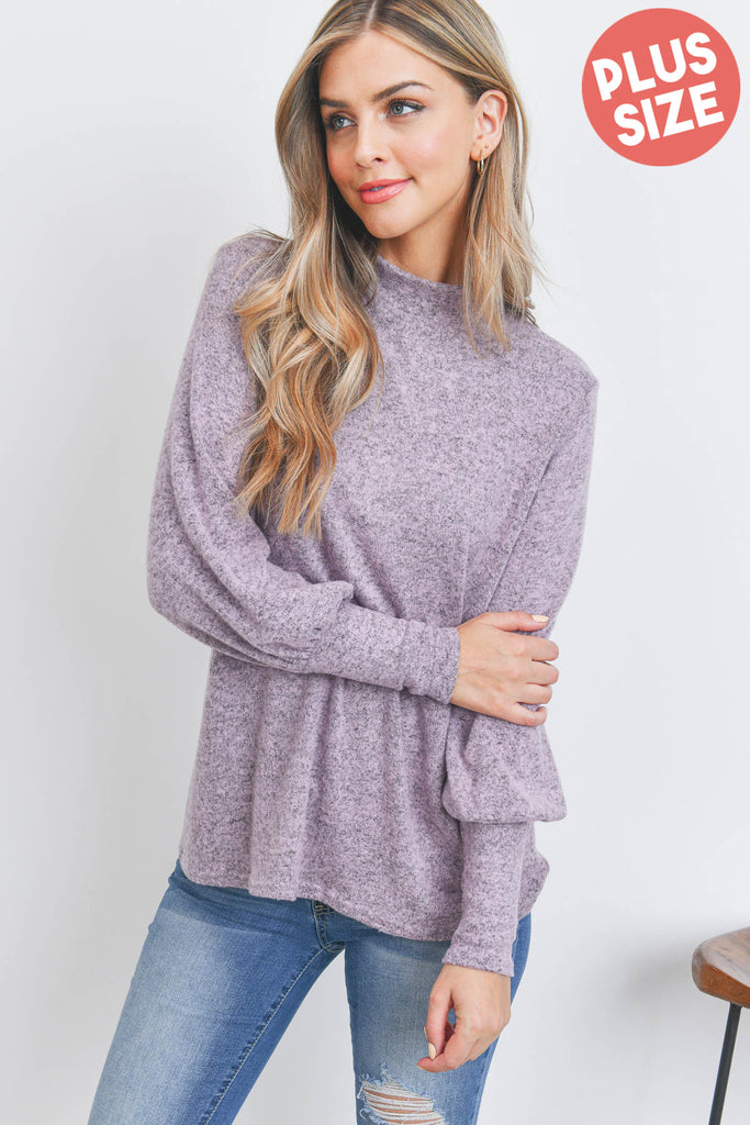 Puff Sleeve Mock Neck Top
