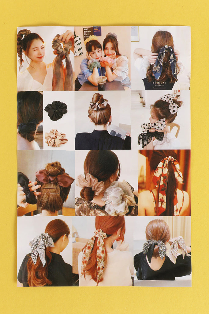 SPRING FLORAL ASSORTED DESIGNS SCRUNCHIE SCARF HAIR ACCESSORIES