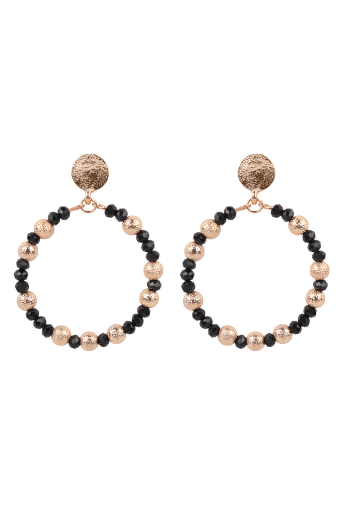 RONDELLE BEADS ROUND POST EARRINGS