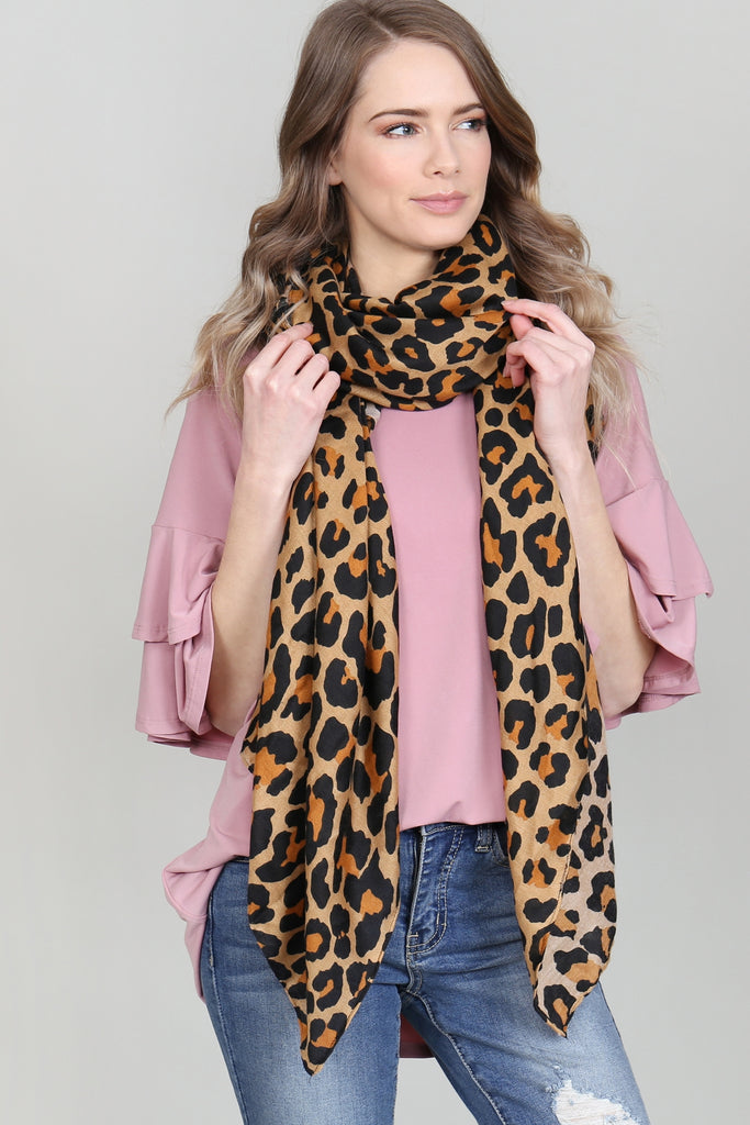 LEOPARD PRINTED SCARF