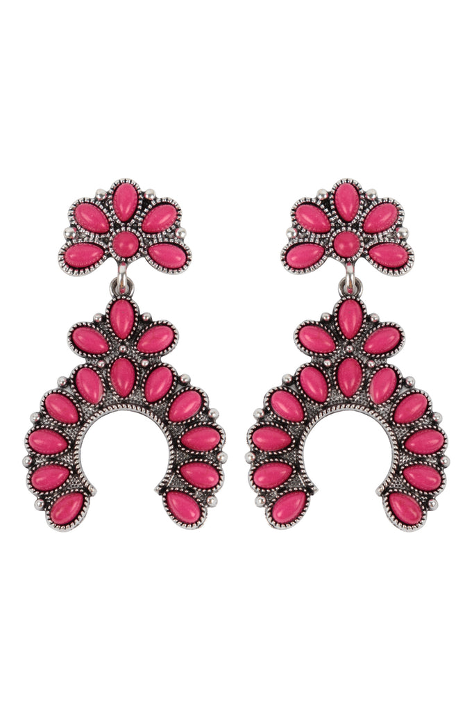 SQUASH BLOSSOM WESTERN CONCHO HOOK EARRINGS