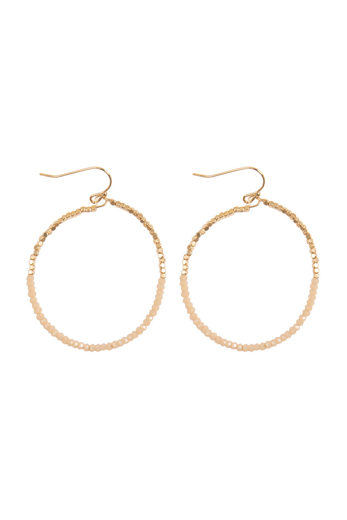 HALF CCB HALF RONDELLE BEADS CIRCLE FISH HOOK EARRINGS