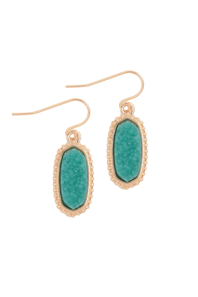DRUZY STONE OVAL EARRINGS