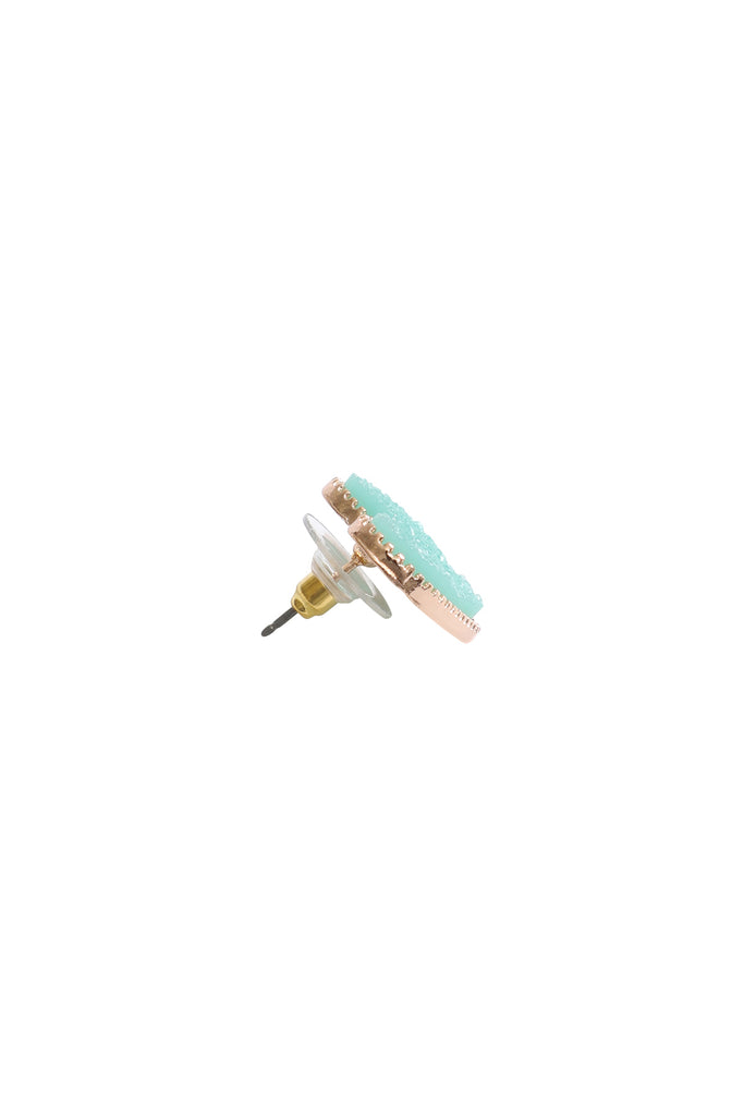 HEART DRUZY POST EARRINGS