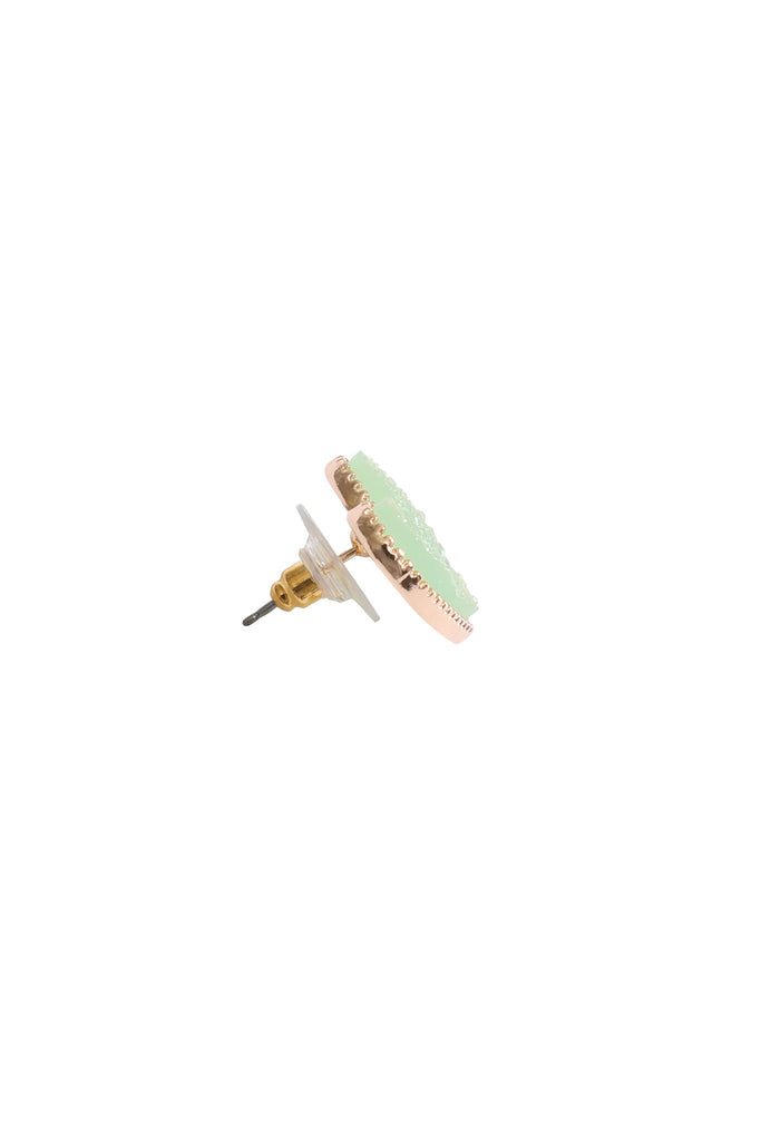 HEART DRUZY POST EARRINGS