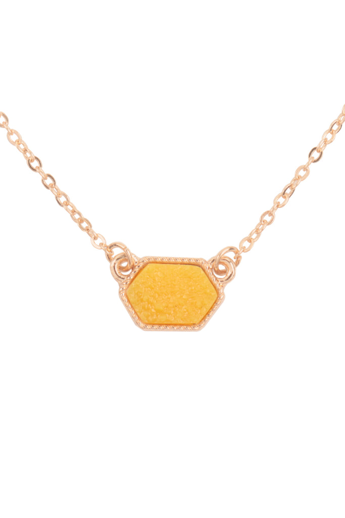 Druzy Hexagon  Necklaces with stud Earrings