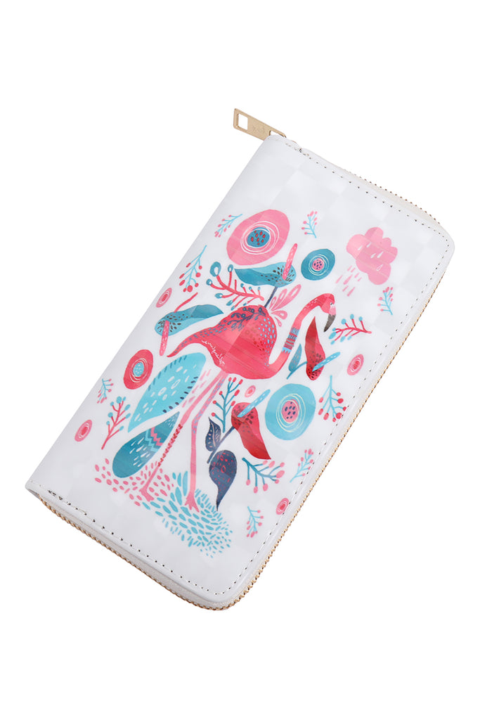 CUTE FLAMINGO SINGLE ZIPPER WALLET