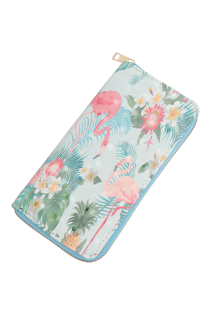 CUTE FLAMINGO SINGLE ZIPPER WALLET