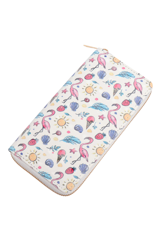 CUTE FLAMINGO SINGLE ZIPPER WALLET